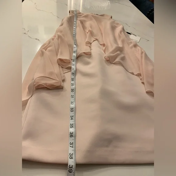 Calvin Klein Chiffon Popover Midi Dress Pale Pink Women’s Size 6 NEW - Picture 3 of 11